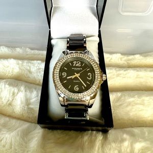 Akribos watch with ceramic band